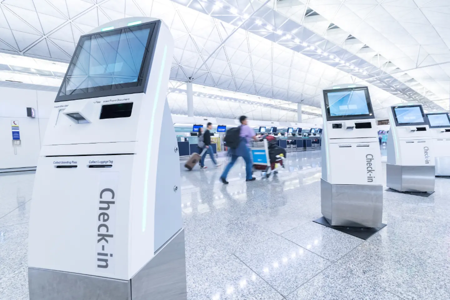 Airport self-check in smart kiosks for a swifter customer experience