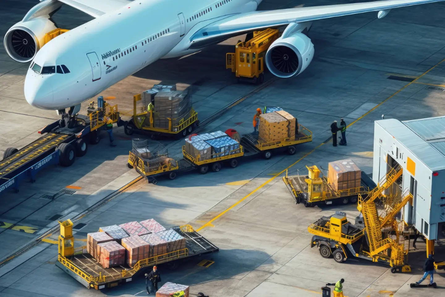 Logistics handling cargo in an airport
