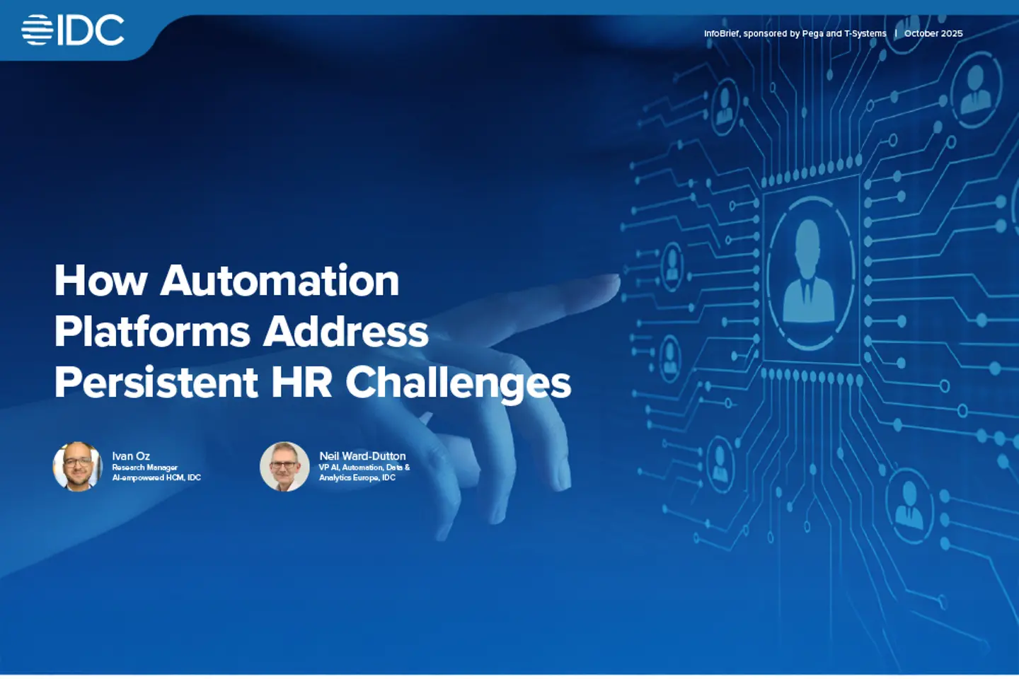 Cover and the next page as a screenshot showing the white paper: How automation solves key HR challenges