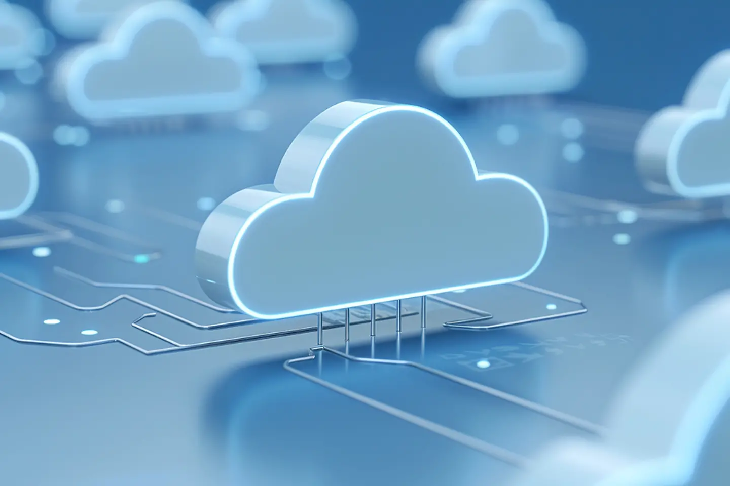 AI-generated image - Digital image of a 3D cloud on light blue background