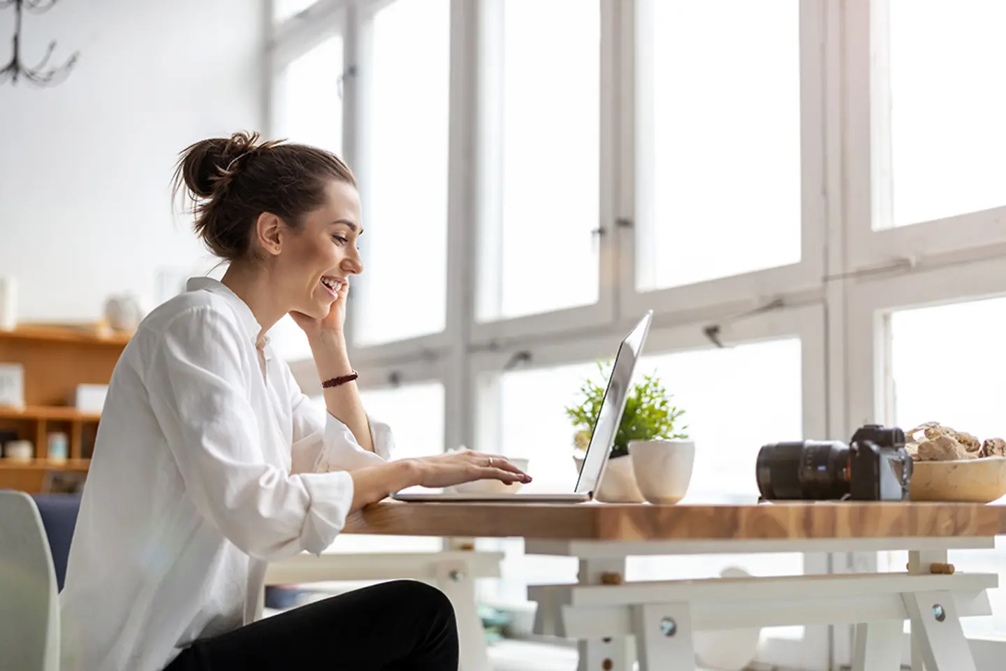 Woman with a laptop