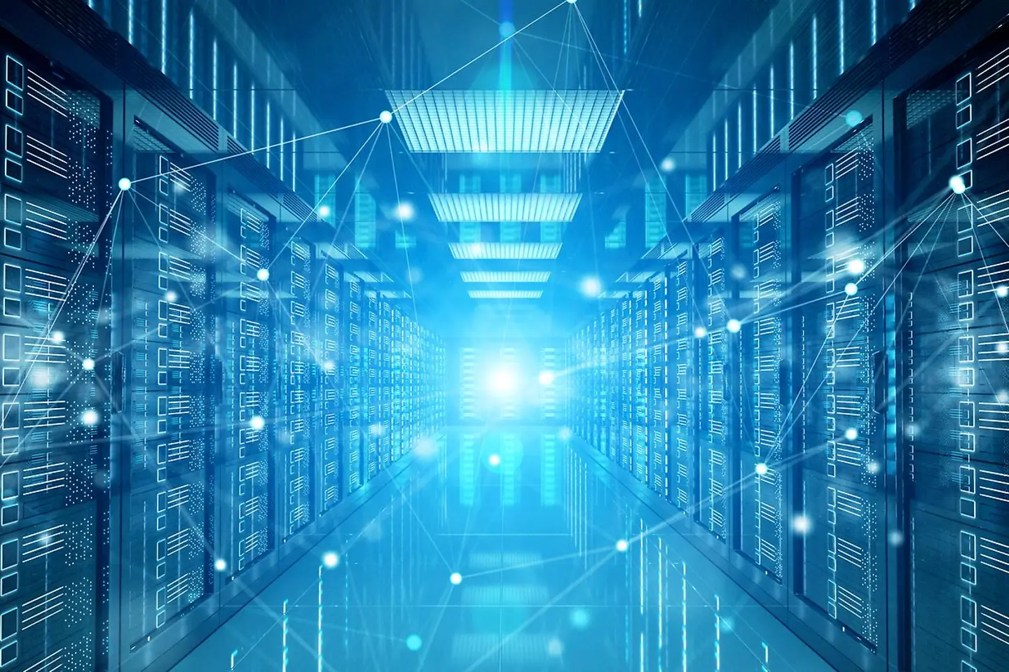 Connectivity network in a dark server room