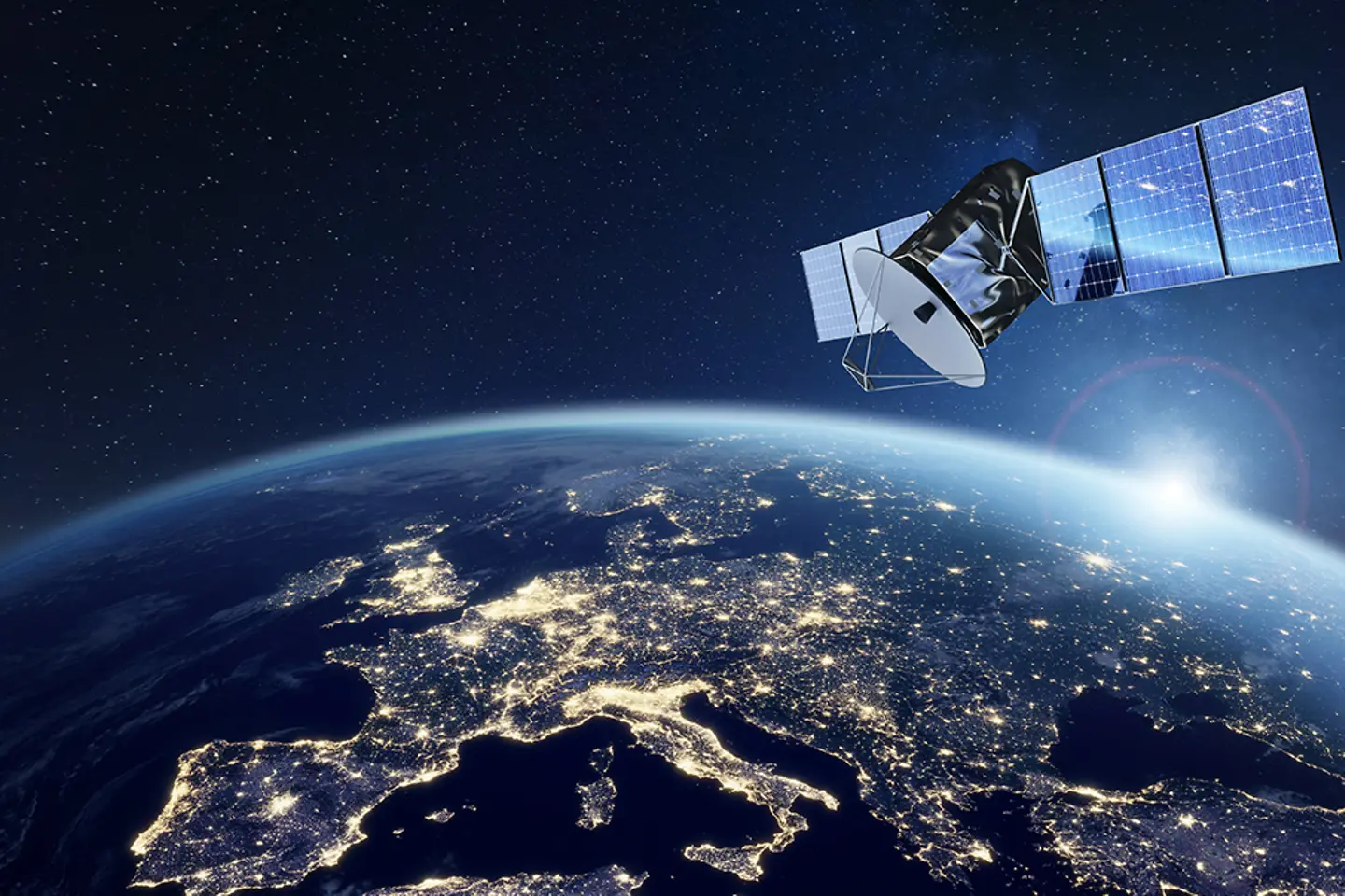 Ein Satellit, der die Erde umkreist